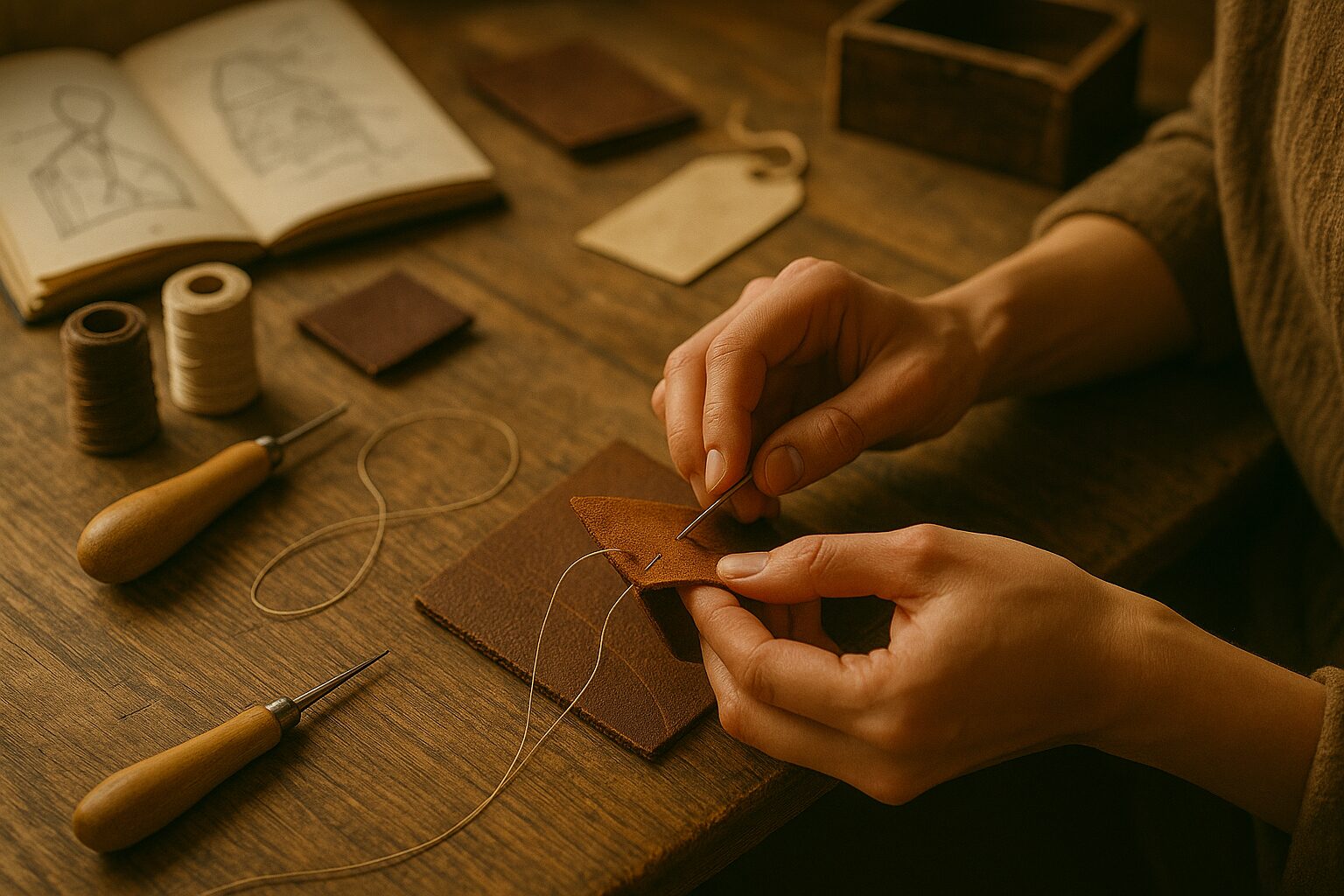 ハンドメイドをしている手元