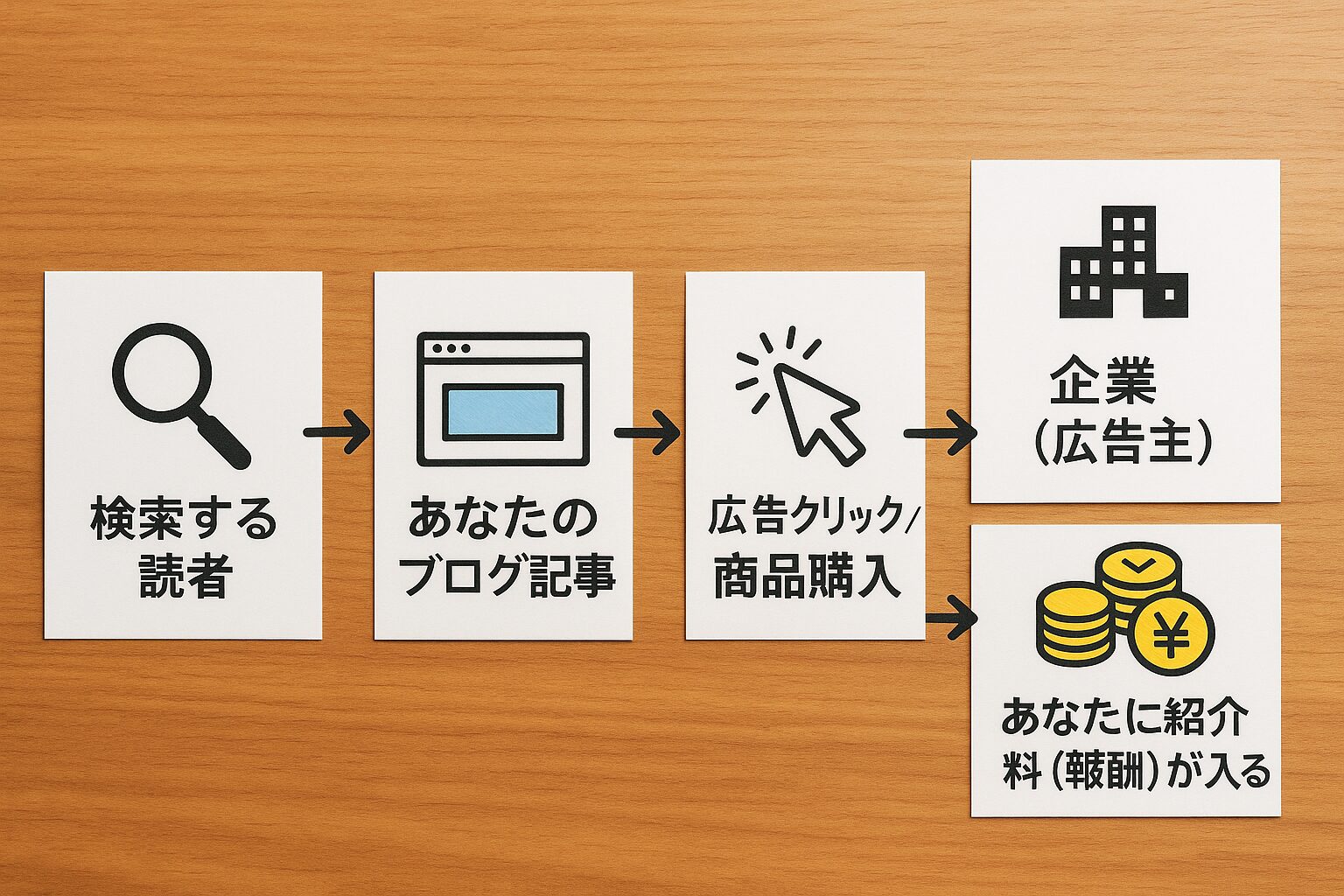 ブログで稼ぐ仕組みの解説画像