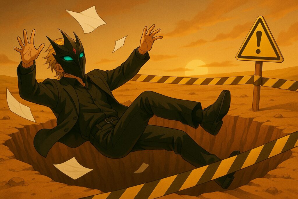 ヴェルニス落とし穴に落ちる